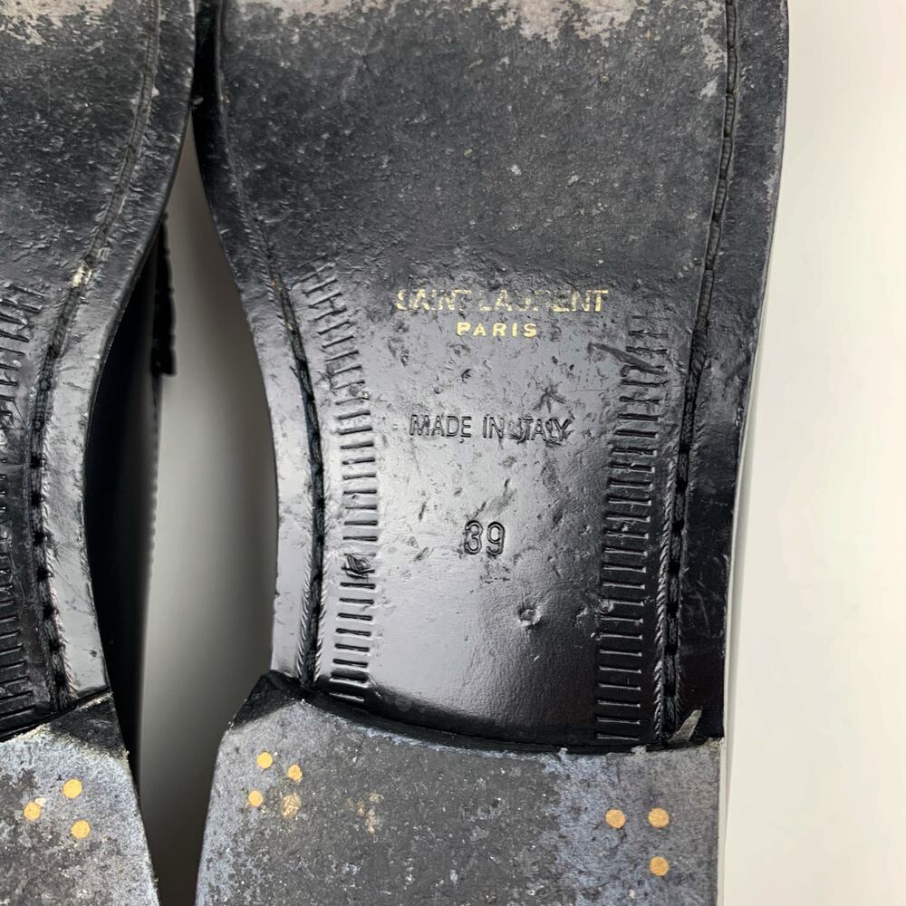 Saint Laurent YSL Loafers Black Leather Women's 39 US 9 - Picture 16 of 16